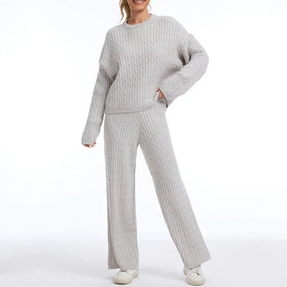 Women's Cable Knit Sweater Lounge Set