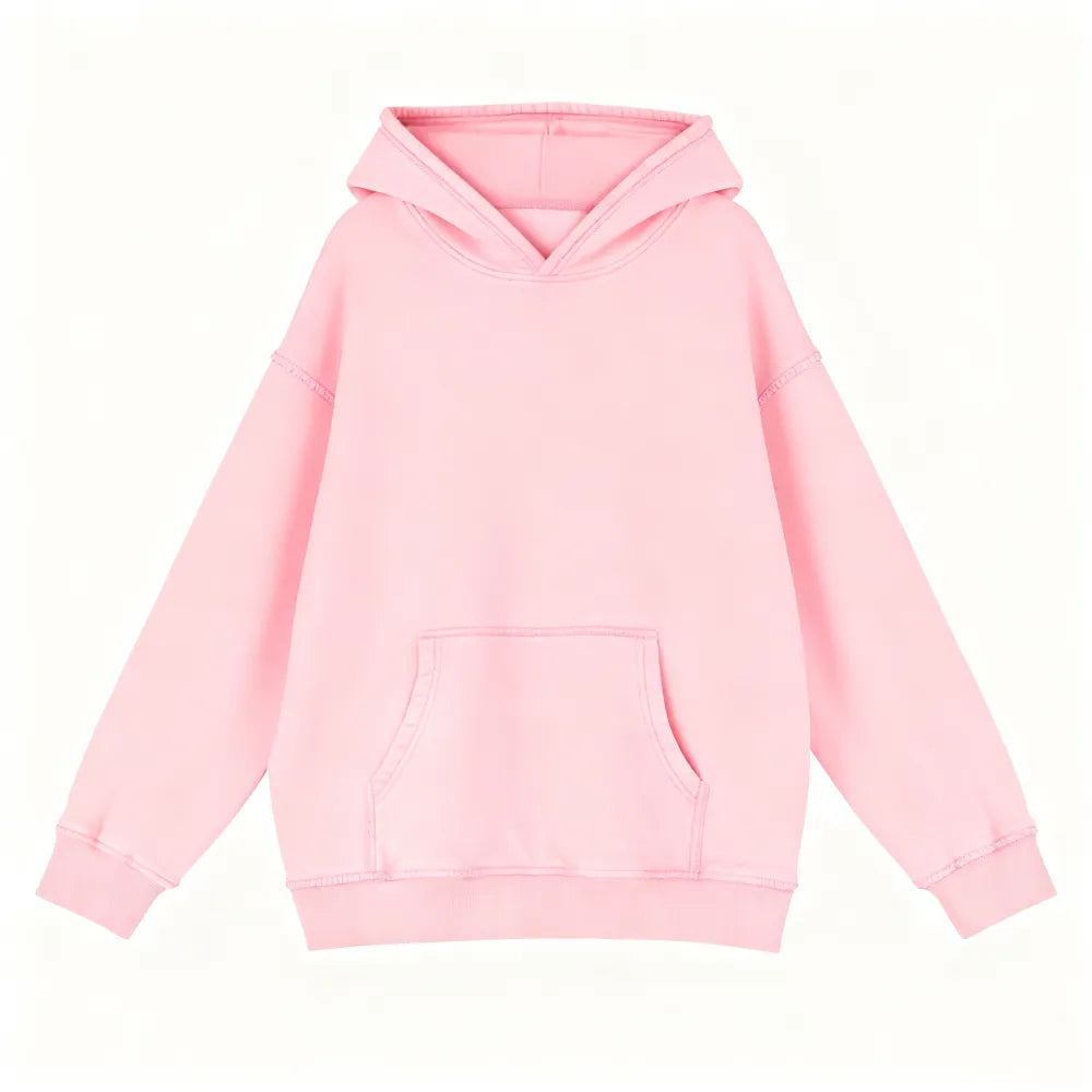 Unisex Casual Oversized Acid Wash Tops Hoodie Pullover