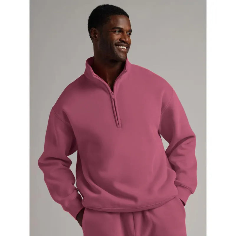 Basic quarter-zip turtleneck sweater set