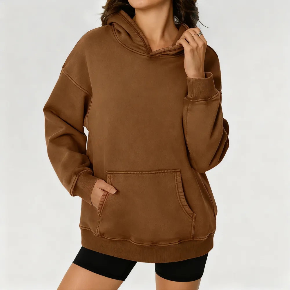 Unisex Casual Oversized Acid Wash Tops Hoodie Pullover-Athletic&Warm