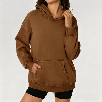 Unisex Casual Oversized Acid Wash Tops Hoodie Pullover-Athletic&Warm