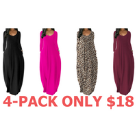 4-Pack (Black,Hot Pink,Leopard Print,Wine Red)