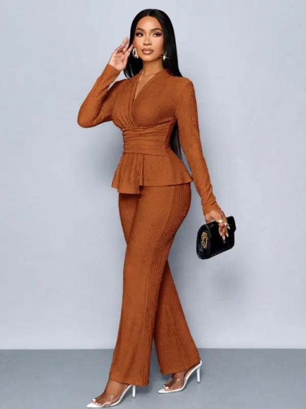 Women's Asymmetrical Hem Two-Piece Outfits