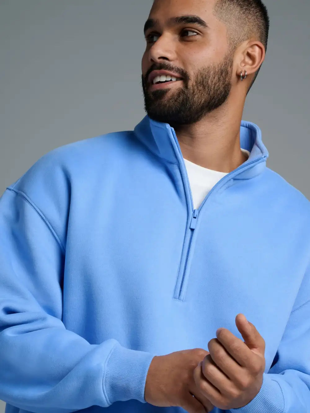 Basic quarter-zip turtleneck sweater set